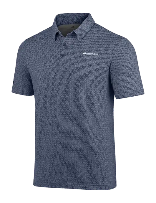 Adidas Light Navy Printed Blend Polo w/RehabVisions Logo