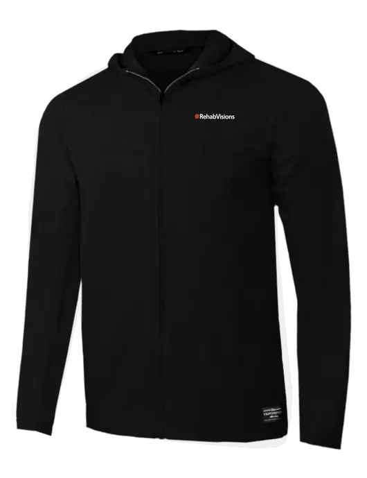 TravisMathew Black Balboa Hooded Full-Zip Jacket w/RehabVisions Logo