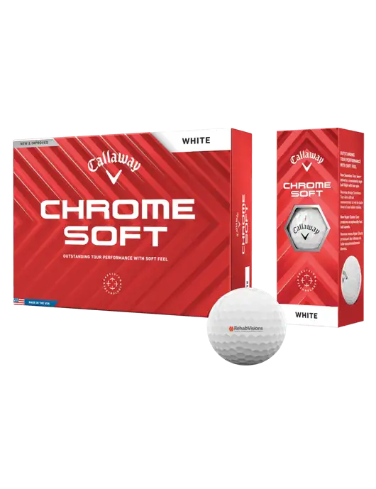 Callaway Chrome Soft Golf Balls 12/pk w/RehabVisions Logo