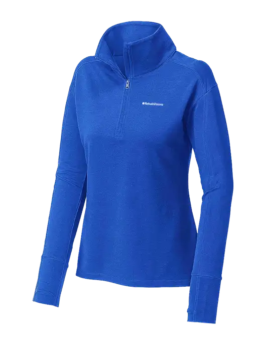 Womens Sport-Wick Flex Fleece Royal Blue 1/4-Zip w/RehabVisions Logo