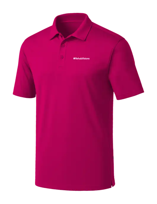Pink Silk Touch Performance Polo w/RehabVisions Logo