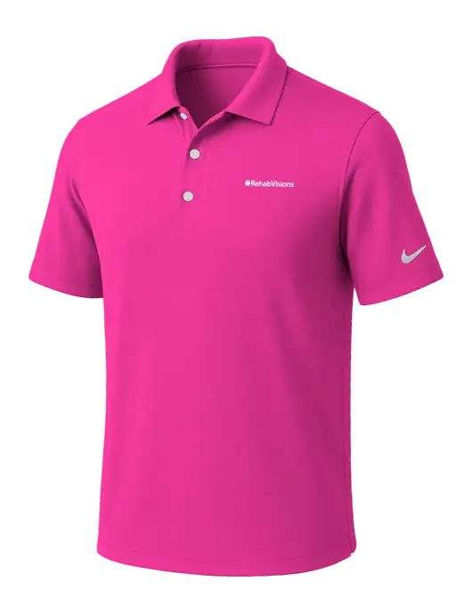 NIKE Dark Fuchsia Dri-Fit Micro Pique Polo w/RehabVisions Logo