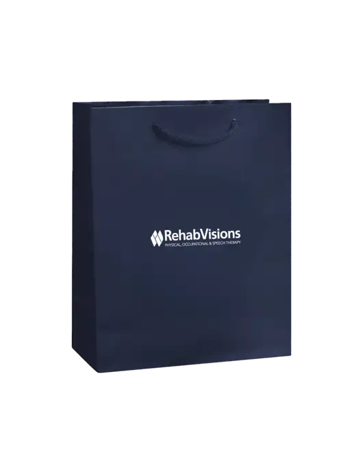 Dark Navy Gift Bag Gloss 8x10 w/RehabVisions Logo