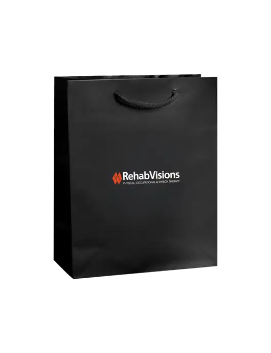 Black Gift Bag Gloss 8x10 w/RehabVisions Logo