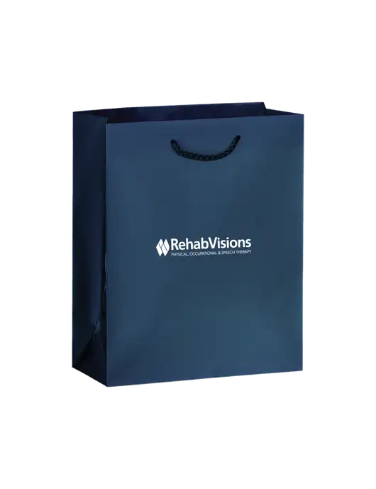 Dark Navy Gift Bag Matte 8x10 w/RehabVisions Logo