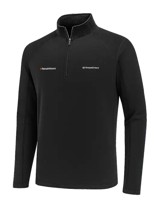 Vineyard Vines Black Sankaty Quarter-Zip Pullover
 w/RehabVisions Logo