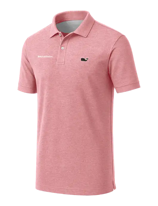 Vineyard Vines Edgartown Light Pink Heather Pique Polo w/RehabVisions Logo