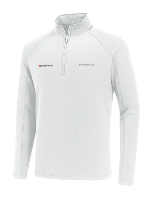 Vineyard Vines White Sankaty Quarter-Zip Pullover
 w/RehabVisions Logo