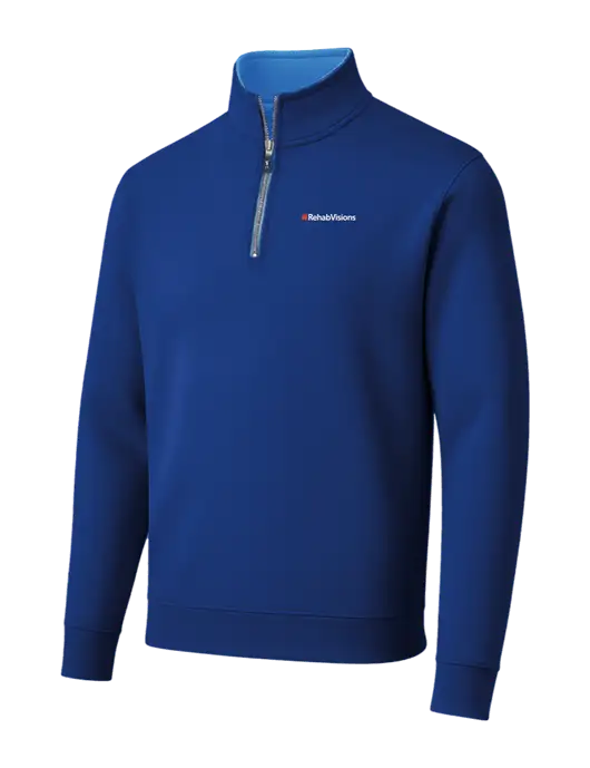 Fairway & Greene Caves Quarter-Zip Tech Dark Royal Pullover w/RehabVisions Logo