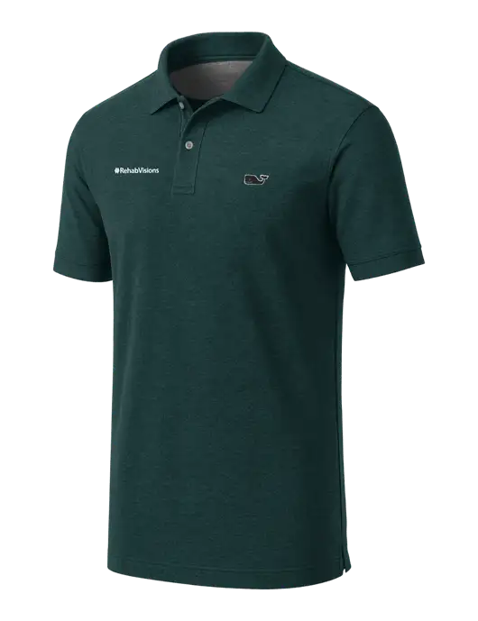 Vineyard Vines Edgartown Dark Green Pique Polo w/RehabVisions Logo
