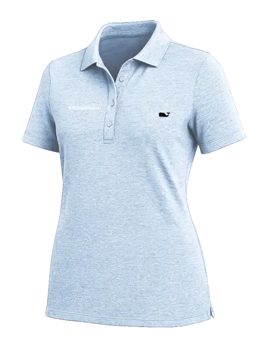 Vineyard Vines Womens Light Blue Edgartown Pique Polo w/RehabVisions Logo