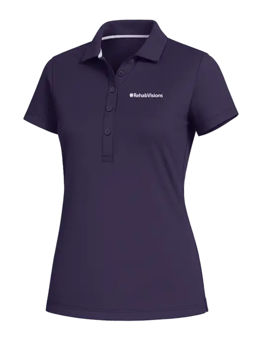 Fairway & Greene Womens Eggplant Claire Tech Polo w/RehabVisions Logo