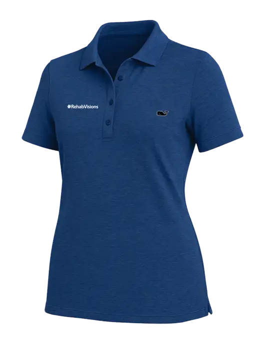 Vineyard Vines Womens Light Navy Blue Edgartown Pique Polo w/RehabVisions Logo