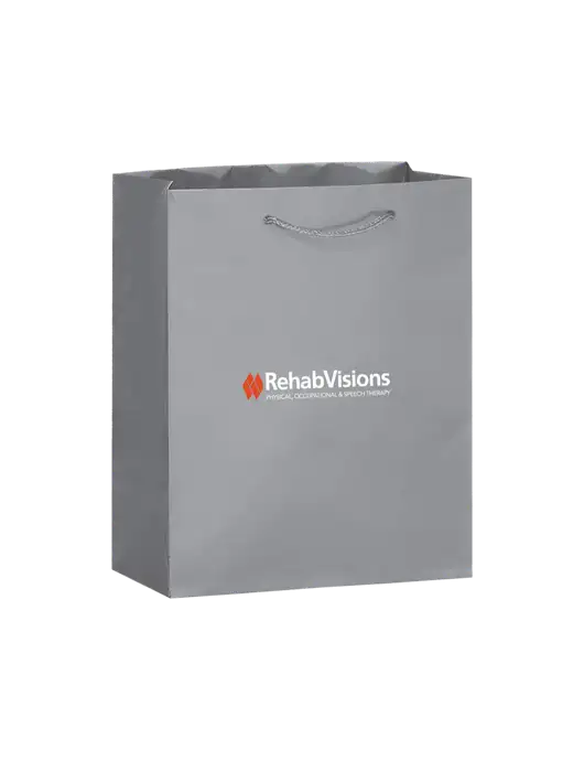 Light Grey Gift Bag Matte 8x10 w/RehabVisions Logo
