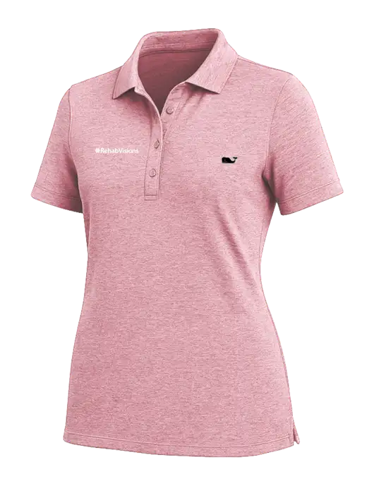 Vineyard Vines Womens Dusty Rose Edgartown Pique Polo w/RehabVisions Logo