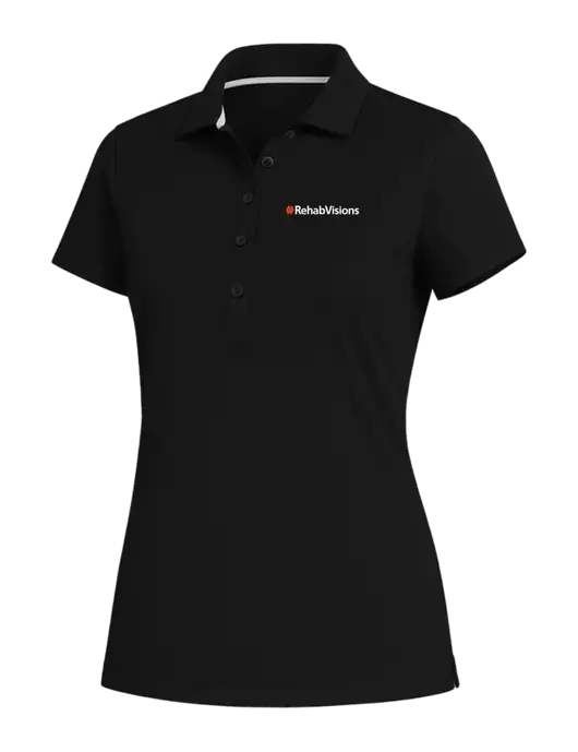 Fairway & Greene Womens Black Claire Tech Polo w/RehabVisions Logo