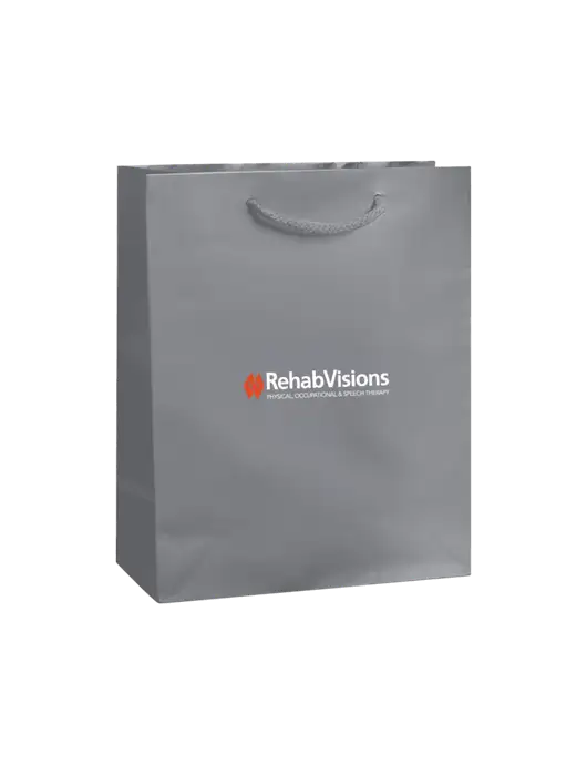 Light Grey Gift Bag Gloss 8x10 w/RehabVisions Logo