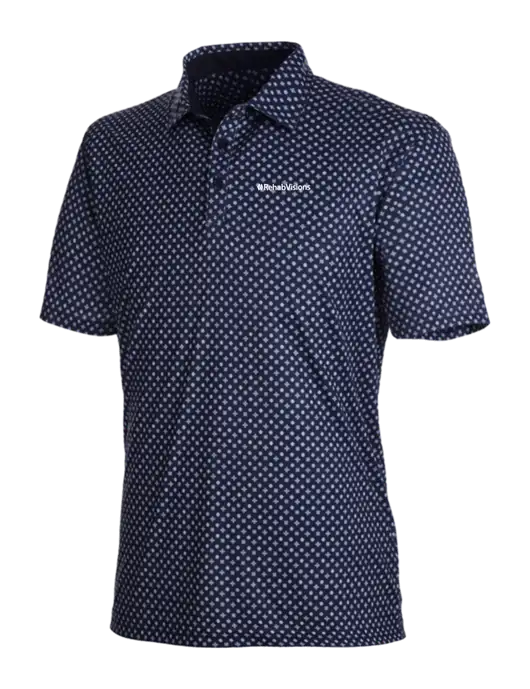 Mens Dark Navy Hazelwood Polo w/RehabVisions Logo
