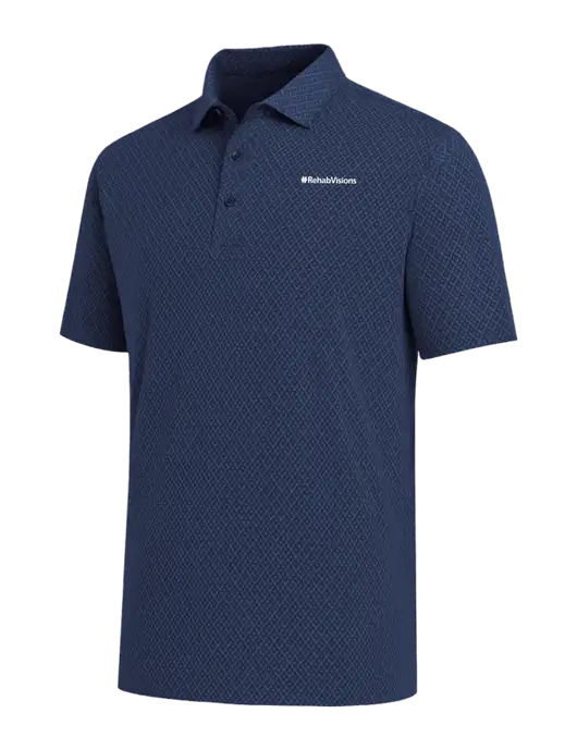 Callaway All-Over Stitched Dark Navy Chev Polo  w/RehabVisions Logo