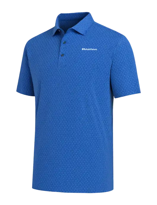 Callaway All-Over Stitched Royal Chev Polo  w/RehabVisions Logo