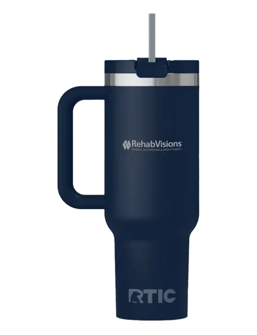 RTIC Road Trip 40 oz Navy Tumbler  w/RehabVisions Logo