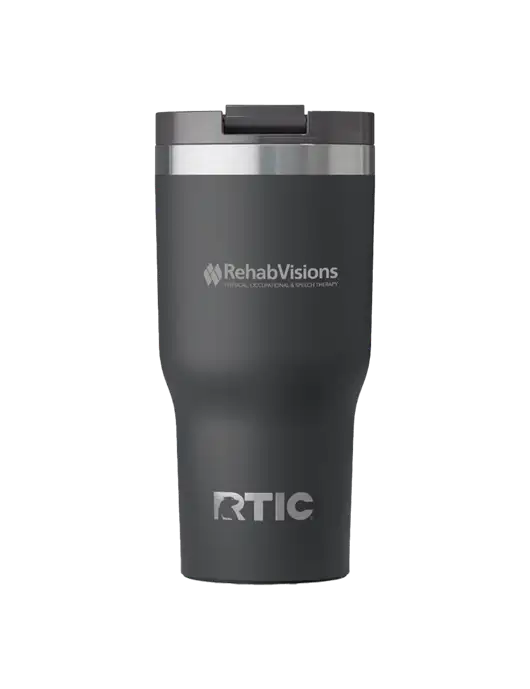 RTIC Essential 30 oz Charcoal Tumbler w/RehabVisions Logo