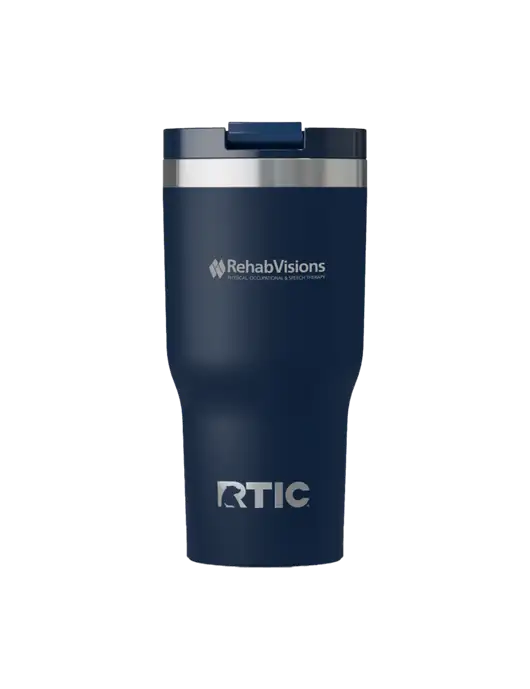 RTIC Essential 20 oz Navy Tumbler w/RehabVisions Logo