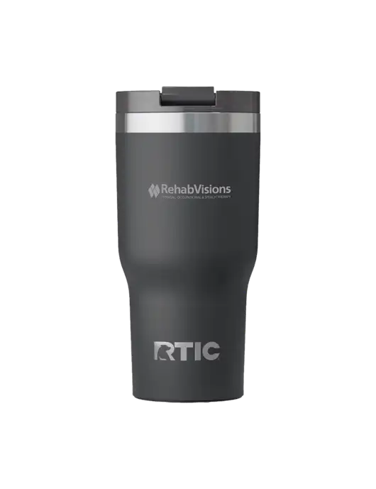RTIC Essential 20 oz Charcoal Tumbler w/RehabVisions Logo