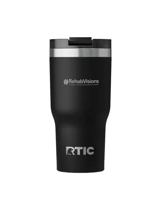 RTIC Essential 20 oz Black Tumbler w/RehabVisions Logo