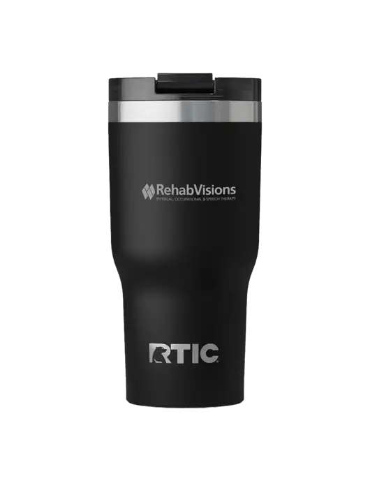 RTIC Essential 30 oz Black Tumbler w/RehabVisions Logo