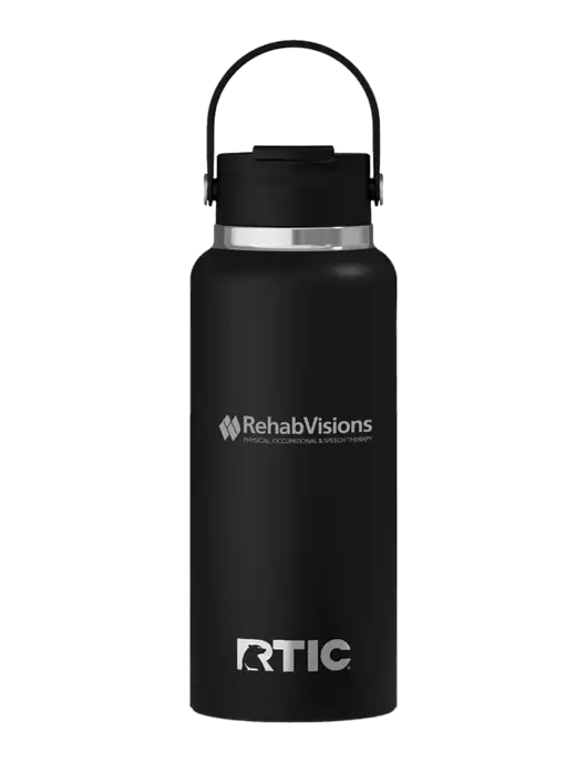 RTIC Outback 32 oz Black Bottle w/RehabVisions Logo
