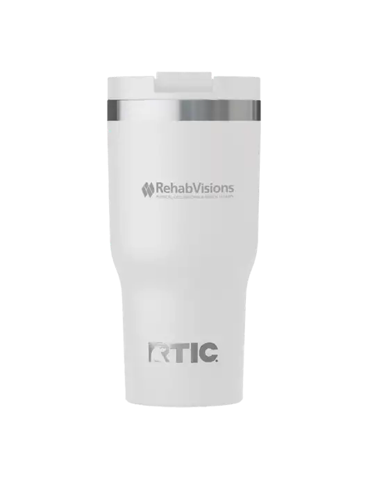 RTIC Essential 30 oz White Tumbler w/RehabVisions Logo