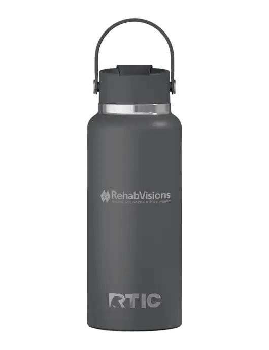 RTIC Outback 32 oz Charcoal Bottle w/RehabVisions Logo