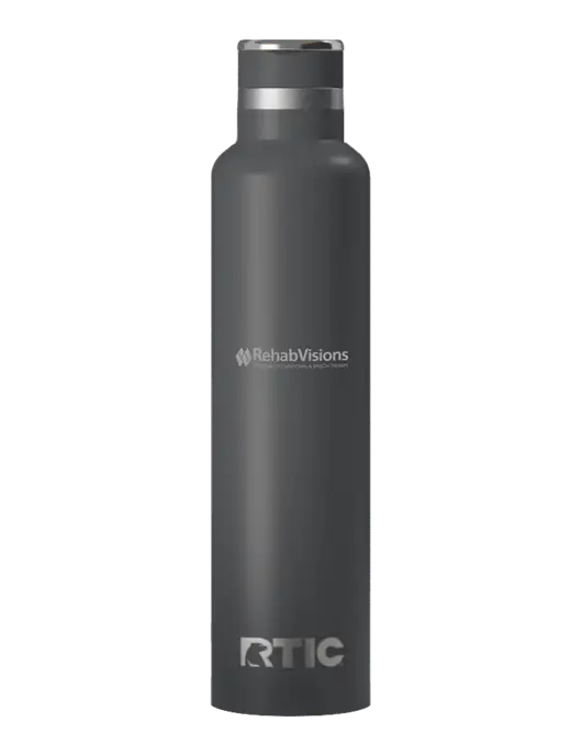 RTIC Journey 26 oz Charcoal Bottle w/RehabVisions Logo