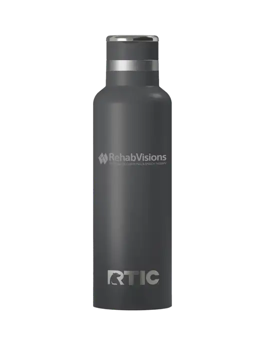 RTIC Journey 20 oz Charcoal Bottle w/RehabVisions Logo