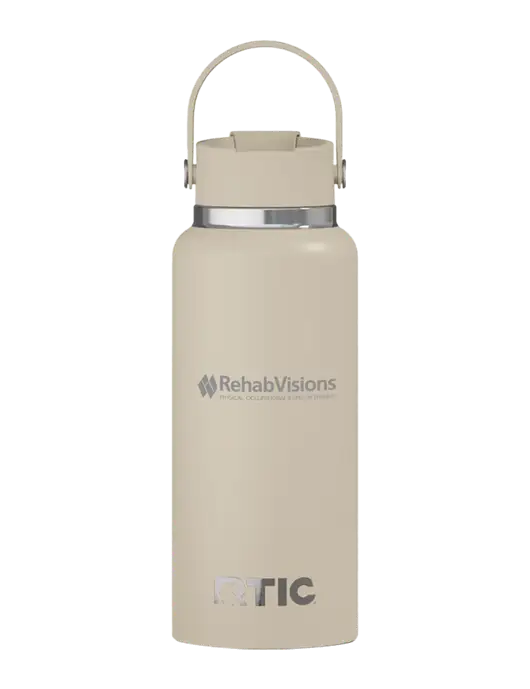 RTIC Outback 32 oz Tan Bottle w/RehabVisions Logo