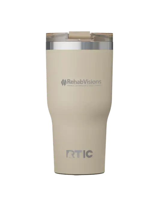 RTIC Essential 30 oz Tan Tumbler w/RehabVisions Logo