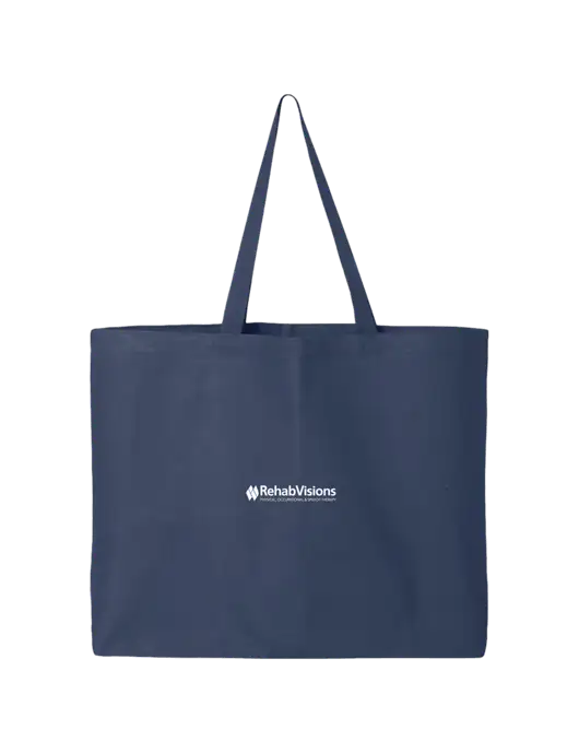 Sturdy Canvas Navy Tote w/RehabVisions Logo