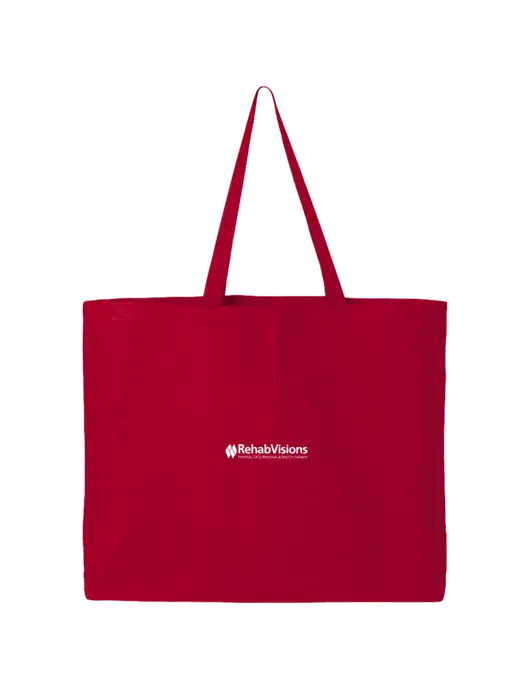 Sturdy Canvas Red Tote w/RehabVisions Logo