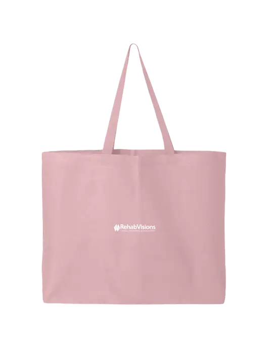 Sturdy Canvas Light Pink Tote w/RehabVisions Logo