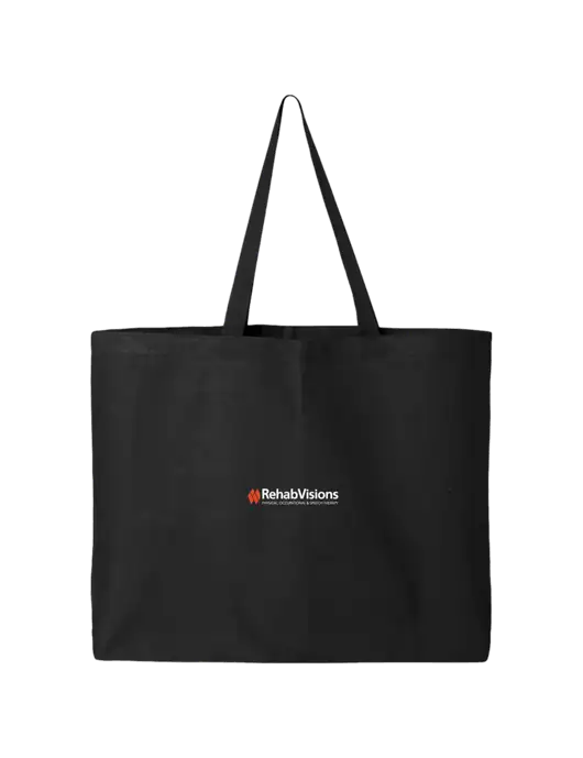 Sturdy Canvas Black Tote w/RehabVisions Logo
