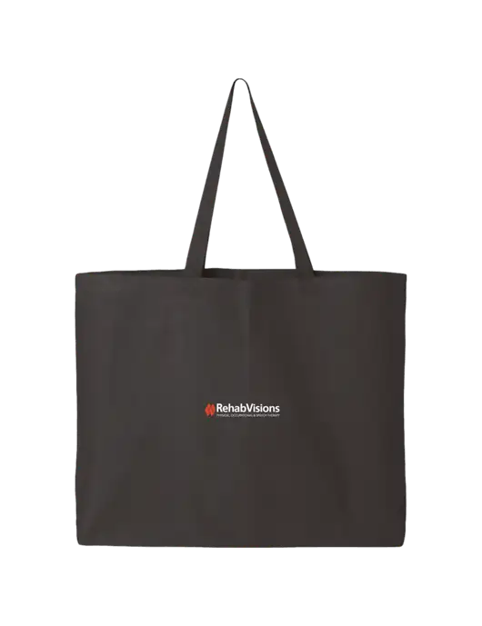 Sturdy Canvas Charcoal Tote w/RehabVisions Logo