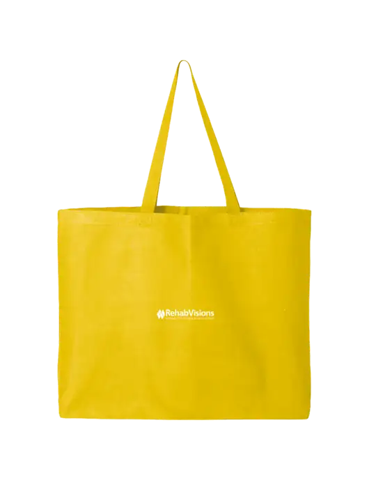 Sturdy Canvas Yellow Tote w/RehabVisions Logo