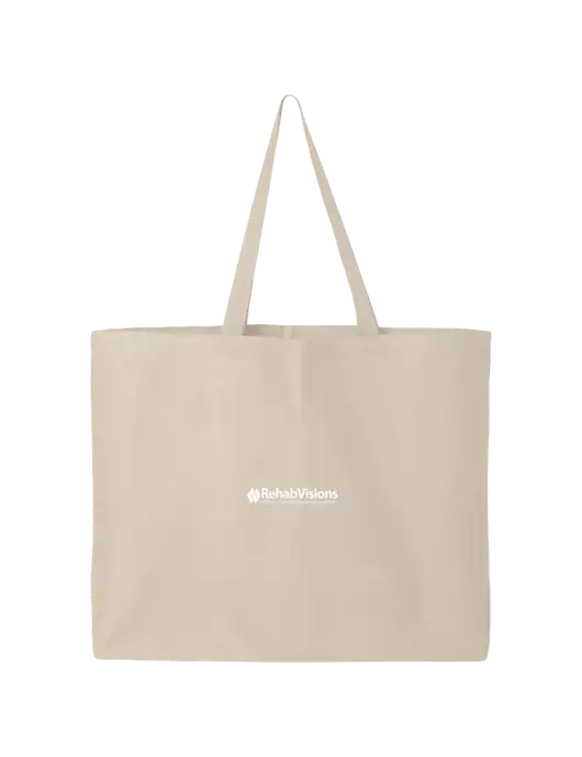 Sturdy Canvas Tan Tote w/RehabVisions Logo