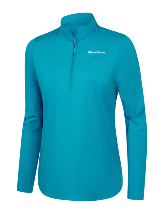  Womens Light Sapphire C-FREE Double Knit 1/4-Zip w/RehabVisions Logo