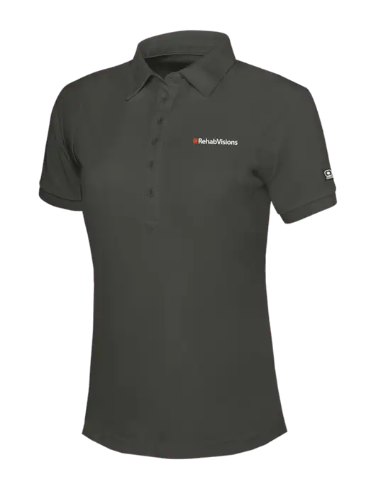 OGIO Womens Dark Grey Jewel Polo w/RehabVisions Logo