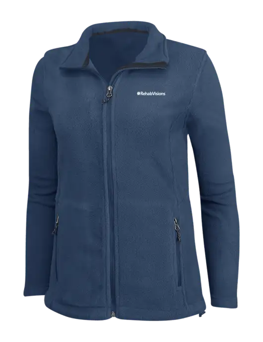 Womens Light Navy Fleece Jacket w/RehabVisions Logo