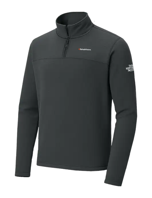 The North Face Aim 1/4-Zip Charcoal Grey Fleece w/RehabVisions Logo