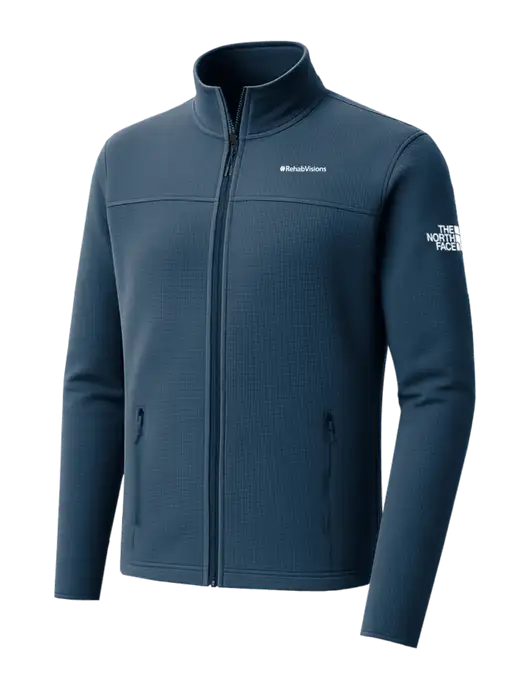 The North Face Aim Full-Zip Light Navy Fleece Jacket w/RehabVisions Logo