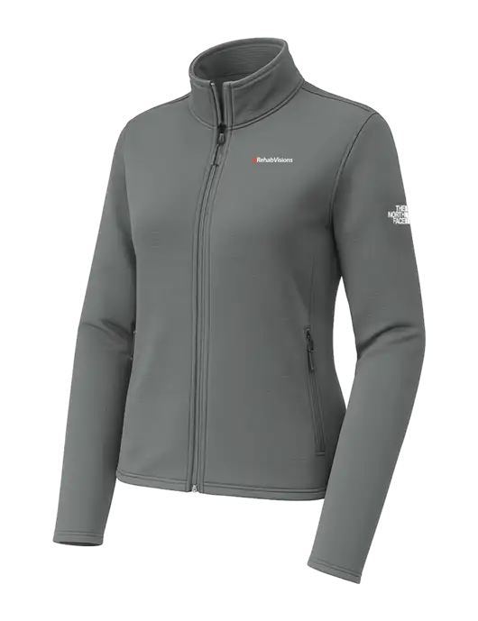 The North Face Womens Aim Full-Zip Dark Medium Grey Fleece Jacket w/RehabVisions Logo
